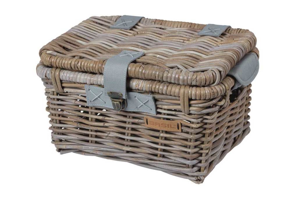 Mand Basil Denton S - Grijs Met Deksel Voorop - 18 Liter Mand Basil Denton S - Grijs Met Deksel Voorop - 18 Liter